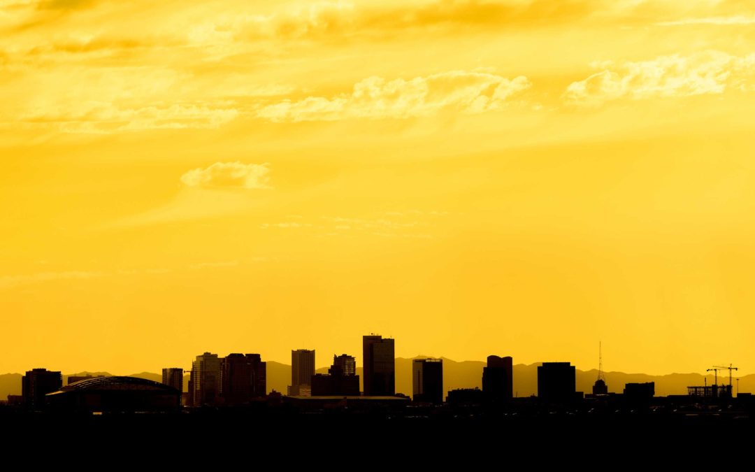 Phoenix skyline seen from campus